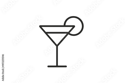 Stylized cocktail glass icon representing refreshing beverages enjoyed at gatherings and celebrations