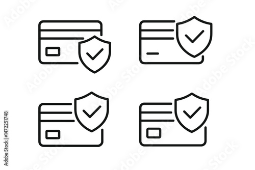 Secure payment method icons representing credit card safety and transaction verification for online shopping