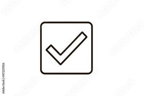 Simple vector icon representing a checkmark in a square outline for various design purposes