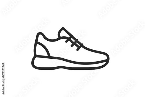 Stylish vector icon representing a modern sports shoe design and its sleek silhouette suitable for athletic activities