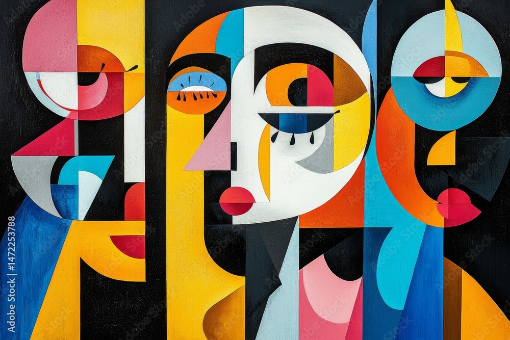 Naklejka premium Artistic Representation in Cubism Style