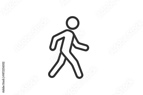 Vector icon of a person walking in a casual style, suitable for illustrating mobility and activity in various contexts