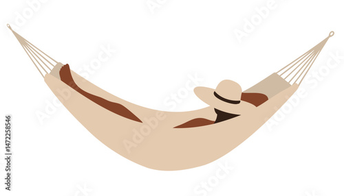 Relaxing in a Hammock Under the Sun with a Wide-Brimmed Hat for Ultimate Comfort