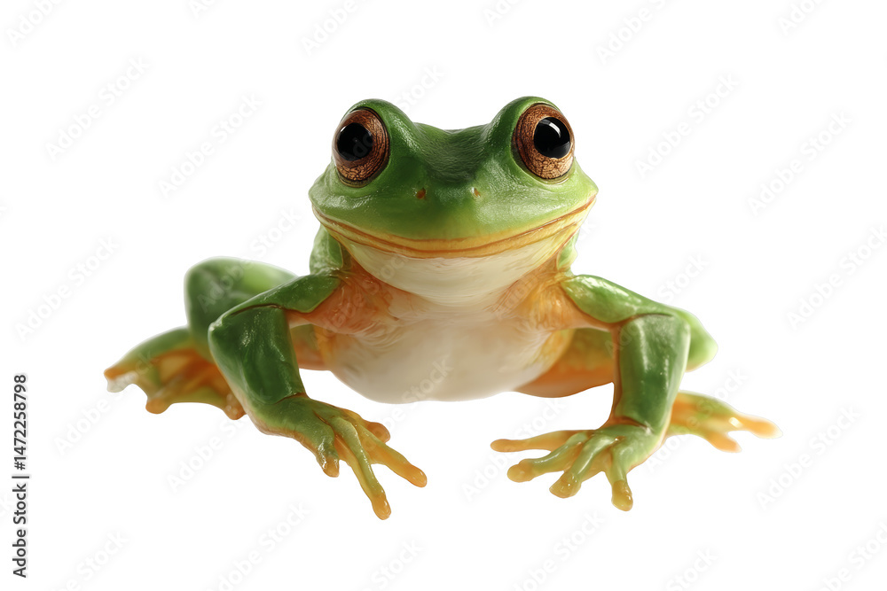 [Transparent Background PNG]Close Up of a Green Tree Frog