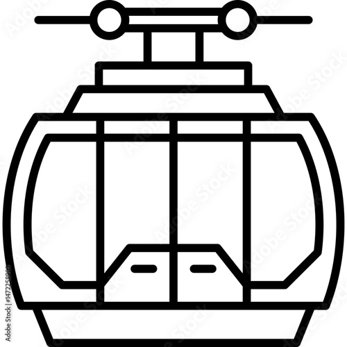 Cable Car  Line Icon
