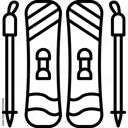 Ski  Line Icon