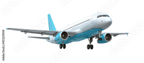 [Transparent Background PNG]Modern Airplane Taking Off Against White Background