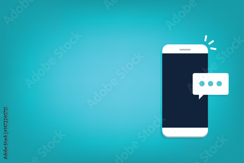 New message notification concept on smartphone. New email pop up. Incoming, open messaging. Chatting, mail, post, letter symbol, sign, emblem with new notification on phone or website