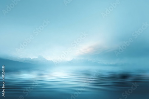 Wallpaper Mural Misty Mountain Landscape Reflection Torontodigital.ca