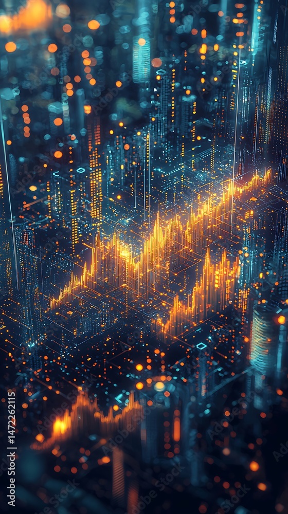 Fototapeta premium Abstract digital city motherboard concept high resolution picture