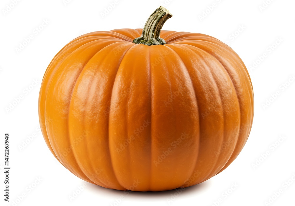 Obraz premium A vibrant orange pumpkin displayed on a white surface