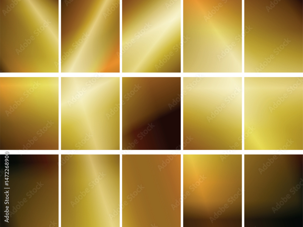Assorted golden gradient squares, warm and radiant, abstract set Assorted golden gradient squares, warm and radiant, abstract set