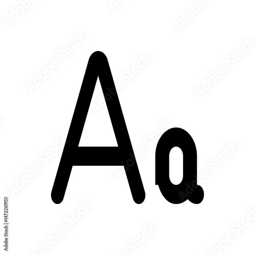 A simple illustration of the letter a in uppercase and lowercase black font on a white background square image