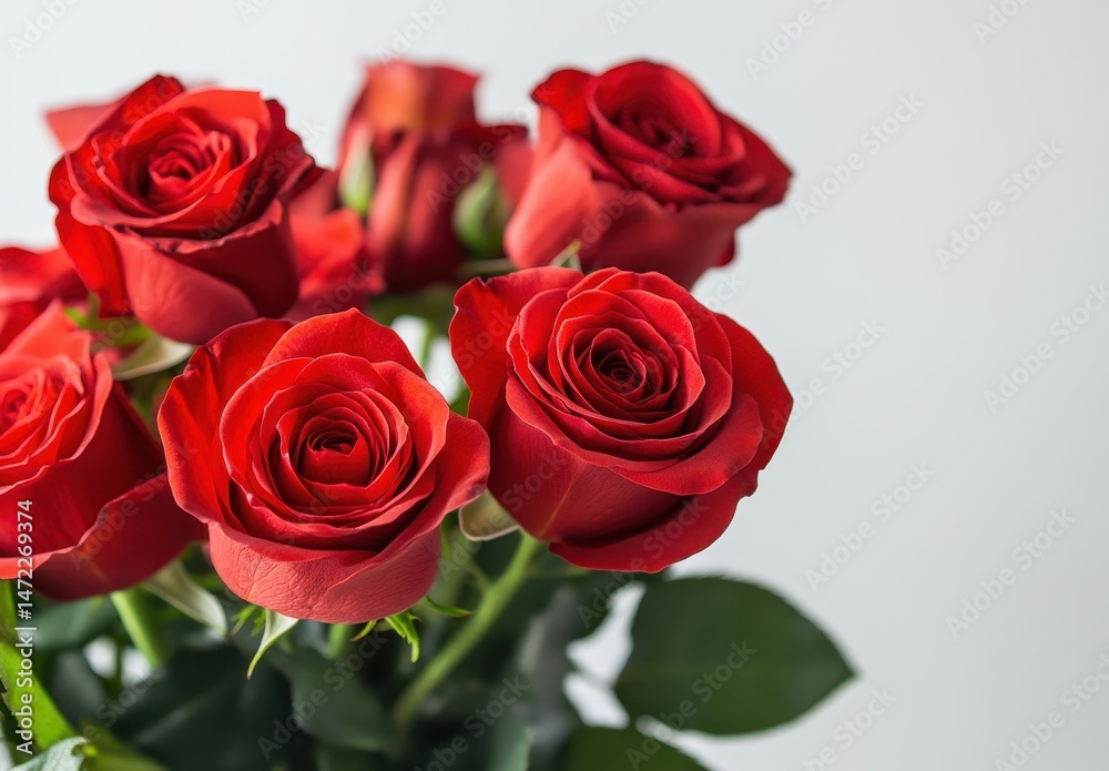 Beautiful Arrangement of Fresh Red Roses in a Decorative Vase for Valentine's Day or Love Celebration with Natural Greenery Background Beautiful Arrangement of Fresh Red Roses in a Decorative Vase for Valentine's Day or Love Celebration with Natural Greenery Background