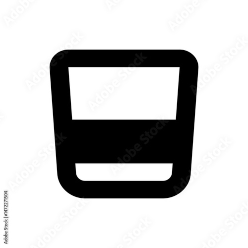 Illustration of a minimalistic black shot glass with a thick outline and white fill on a white background