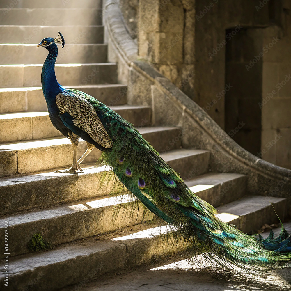 Naklejka premium peacock with feathers