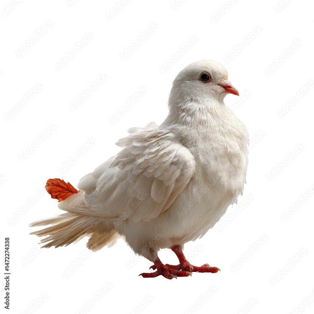 Obraz premium [Transparent Background PNG]White Dove Closeup on White Background