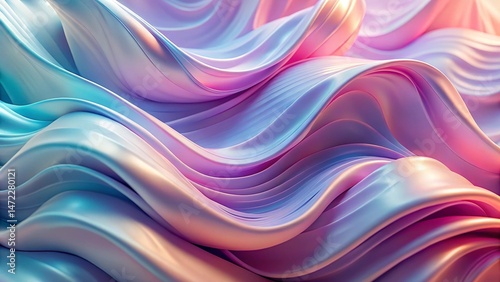 Pastel Gradient Silk Fabric Close-Up with Soft Folds


