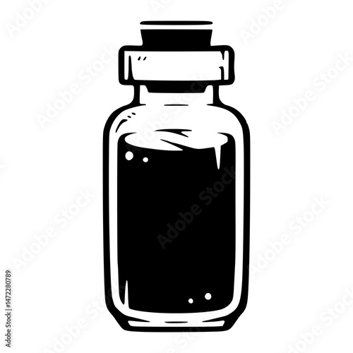 apothecary bottle with liquid design