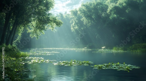 morning mist over the river