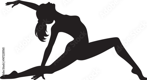 Elegant female dancer silhouette artistic pose classical dance performance