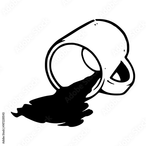spilled coffee cup vector illustration