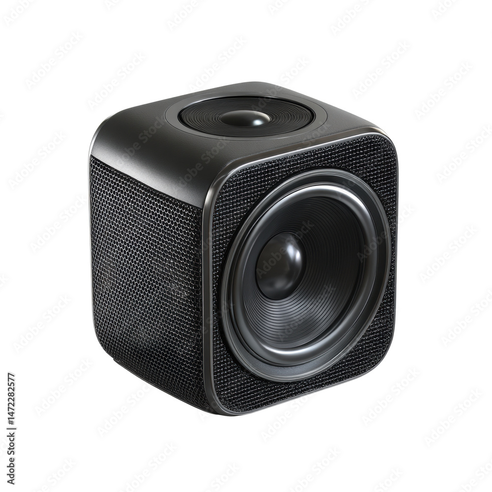 Obraz premium Compact High-Performance Audio Speaker Design on white background