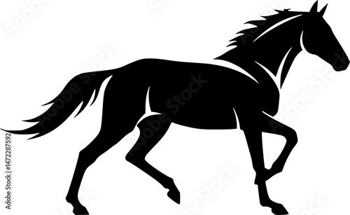 Side View Horse Silhouette Vector