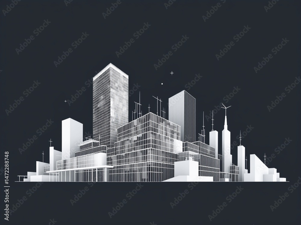 Fototapeta premium Futuristic Architecture Design Build001 Concept