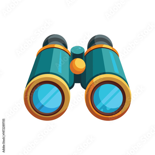 Cartoon binoculars vector illustration on white background