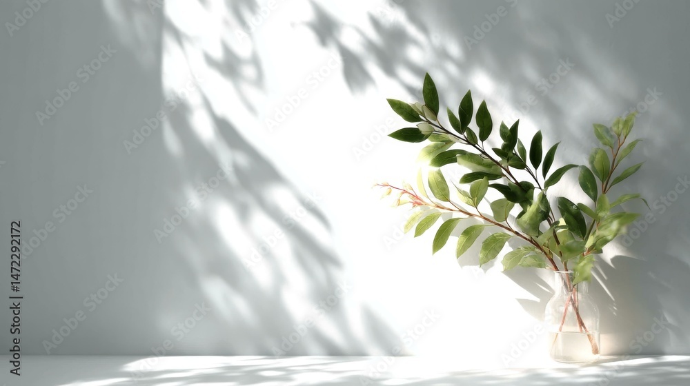Elegant Greenery Arrangement Against a Light Wall Elegant Greenery Arrangement Against a Light Wall