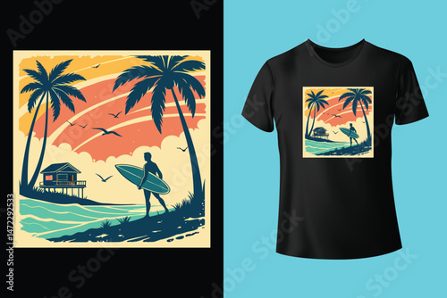 Colorful abstract patterned t shirts showcasing modern fashion design
