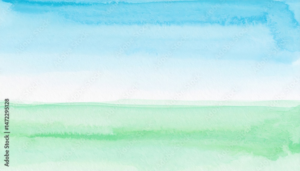 Obraz premium Serene watercolor landscape tranquil nature scene abstract art calm environment horizontal view artistic concept