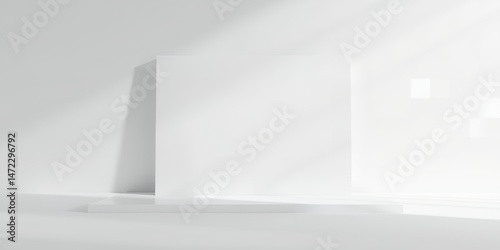 Wallpaper Mural A minimalist white room with geometric shapes and soft lighting creating a clean space Torontodigital.ca