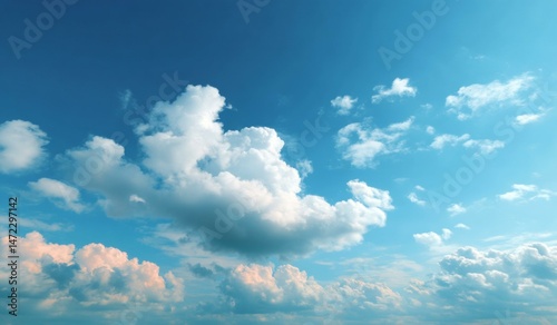 Vast Sky with Fluffy Clouds