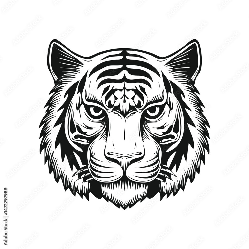 Obraz premium antique monochrome tiger head