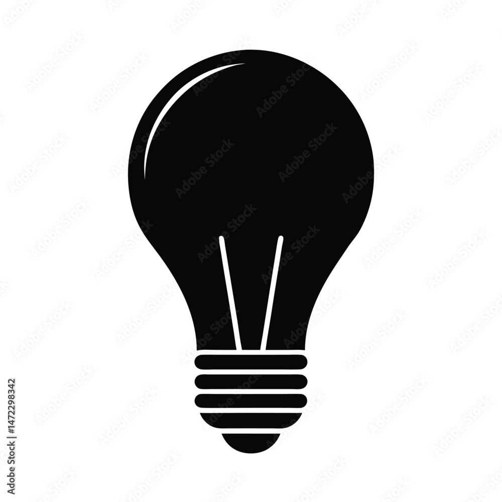 Lightbulb Filament Vector Silhouette Lightbulb Filament Vector Silhouette