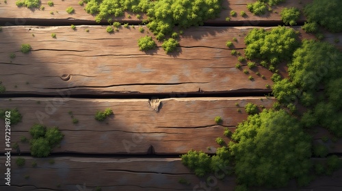 wooden pattern with moss background