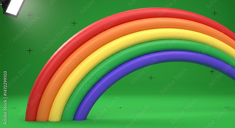 Obraz premium Rainbow Arch on Green Screen - Pride, Hope, and Diversity