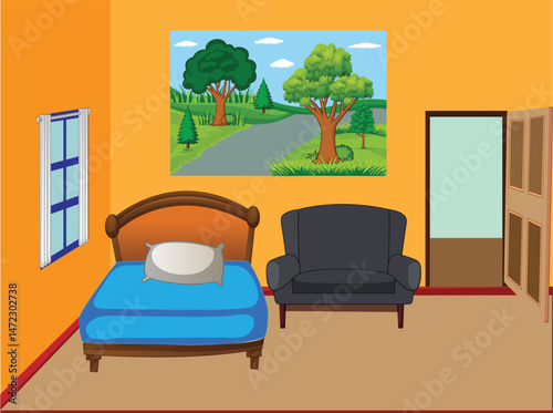 Modern living room vector design art