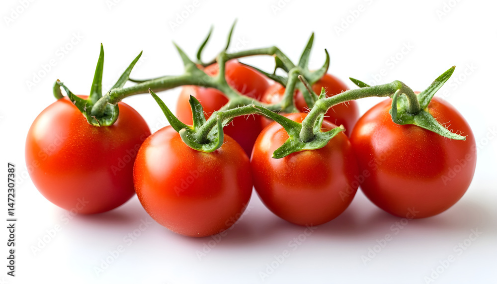 One red ripe tomato isolated on white