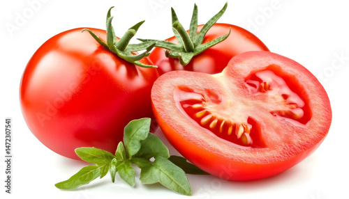 Obraz na płótnie One red ripe tomato isolated on white w salonie