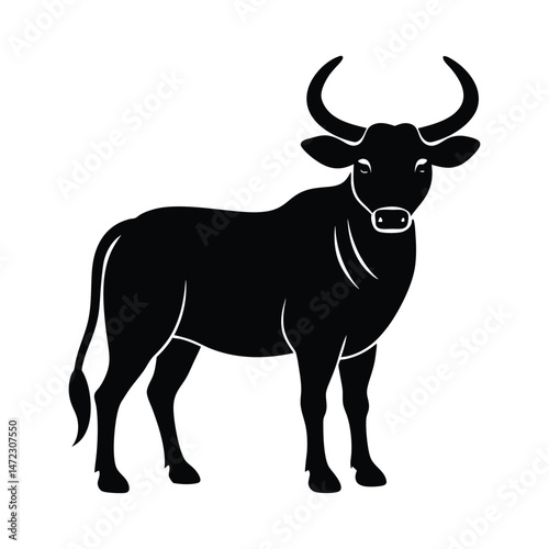 Banteng Horns Vector Silhouette