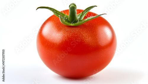 Obraz na płótnie One red ripe tomato isolated on white w salonie