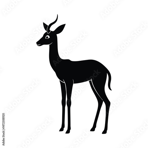 Gerenuk Hind Legs Vector Silhouette