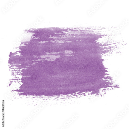 Abstract watercolor stroke of light purple color, hand drawn textured watercolor stain. Painted backdrop with brush stroke. For prints, logos, banners, icons, greeting cards, postcards, backgrounds.