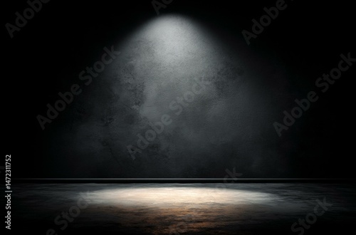 Dark Empty Room Spotlight Illustration