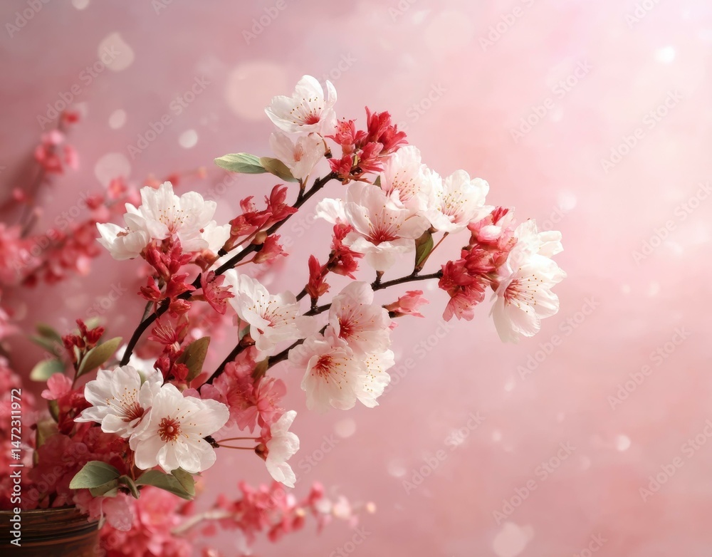 Beautiful Spring Cherry Blossoms in Soft Pink Light Beautiful Spring Cherry Blossoms in Soft Pink Light