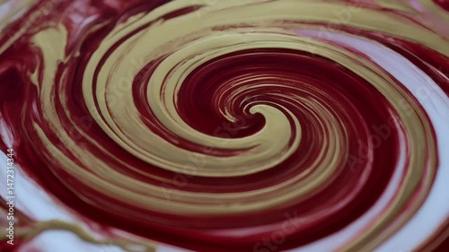Swirling Red And White Liquid Abstract Texture Animation