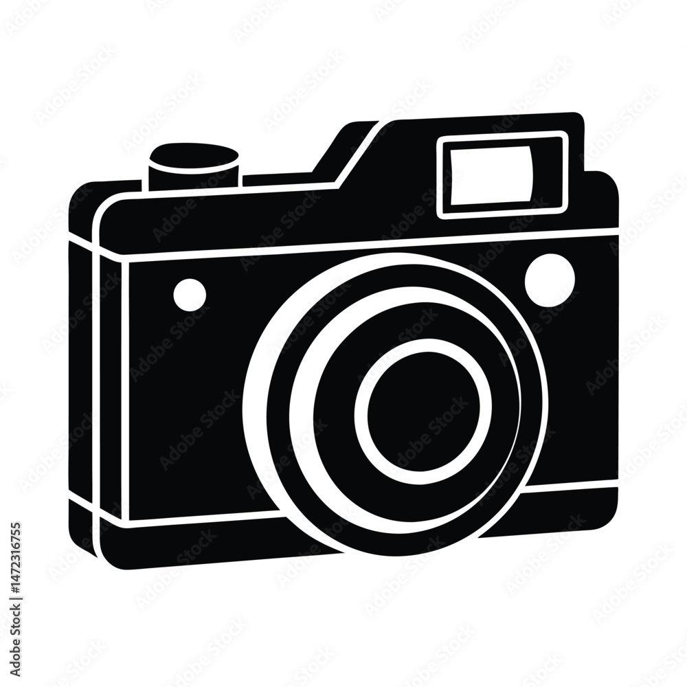 Retro Camera Lens Vector Silhouette Retro Camera Lens Vector Silhouette